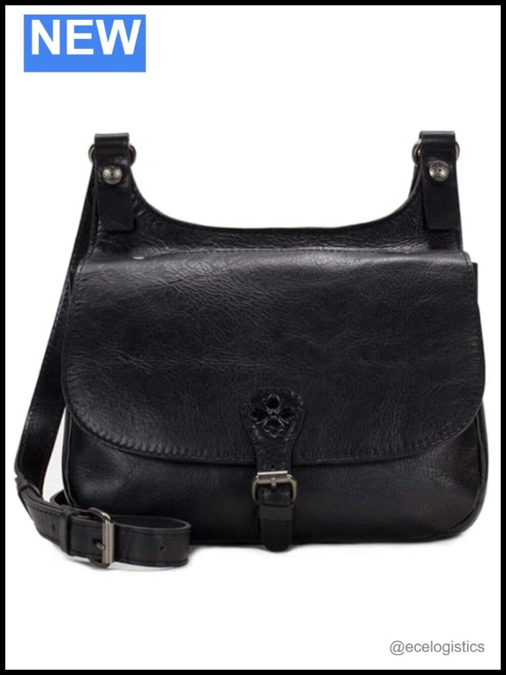 Genuine Leather Crossbody Bag Adjustable Strap Zip Pockets